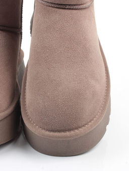 04-PF8521-4 GRAY/BEIGE Угги женские (натуральная замша, 100% шерсть)