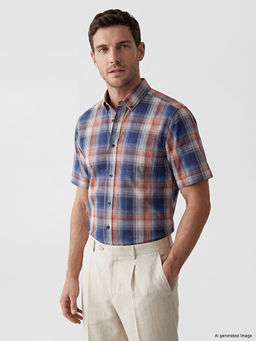 Regular Fit Ekose Poplin Erkek G?mlek