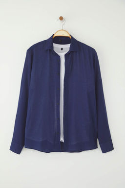 TRENDYOL MAN Haki Regular Fit Apoletli Burusuk Efektli Keten Gorunumlu Gomlek TMNSS23GO00061 - Trendyolmilla фото 20