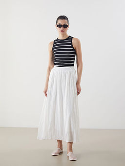 Bisiklet Yaka ?izgili Kad?n Atlet