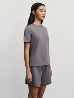 Хлопковая футболка прямого кроя / Zarina  фото 4