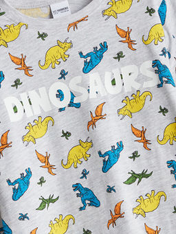 Bisiklet Yaka Bask?l? Erkek ?ocuk Pijama Tak?m?