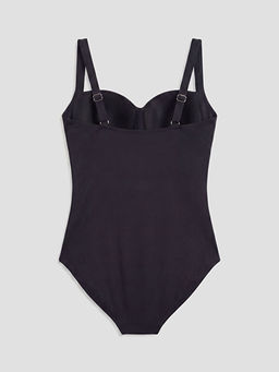 UV Korumal? ??kabilir Pedli B?zg? Detayl? Kad?n Mayo