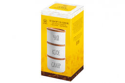 Набор 3 банок д/сыпучих продуктов 900 мл 12,5*12,5*28 см Чай, кофе, сахар + крышки-подст, белый - Elan gallery фото 5