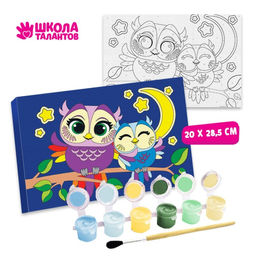 Картина по номерам Совушки 20 28,5 см