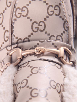 Ботинки 307.PODYUM141 br.Бежевый гучи коричневый/мех