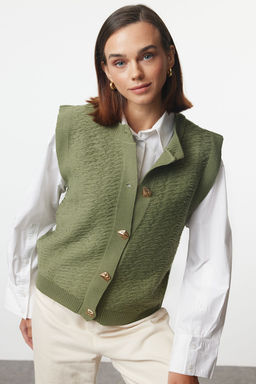 Mint Bisiklet Yaka Fitted Yelek TWOAW25YE00028