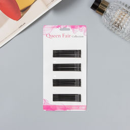 Цена за 6 шт. Невидимки для волос «Классика, с зубчиками», набор 32 шт., 6 см, чёрные