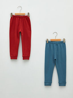 Beli lastikli Basic Erkek Bebek Pijama Alt 2li