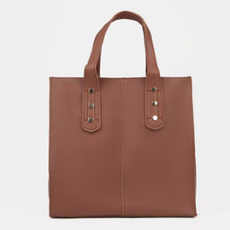 Сумка-тоут на молнии, цвет коричневый