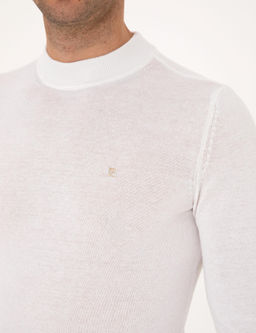 Ekru Slim Fit _eyrek Yaka Basic Triko Kazak - Pierre cardin фото 7