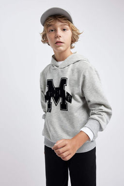 Толстовка обычного кроя с капюшоном для мальчиков - Defacto фото 5