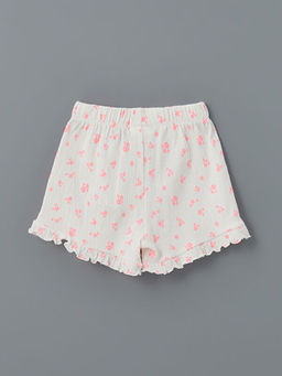 Beli Lastikli ?i?ekli K?z ?ocuk ?ort