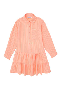 Тканое платье цвета лосося для девочки Неожиданная скидка в корзине - U.s. polo assn фото 3