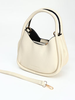 Сумка женская тоут на молнии, 23×10×16 см, однотонная, белая