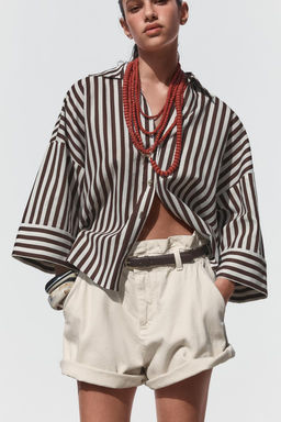 WIDE-SLEEVE LINEN BLEND SHIRT - Zara фото 46
