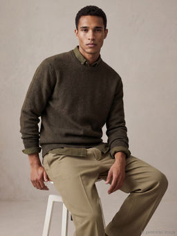 Bisiklet Yaka Y?n Kar???ml? Erkek Triko Kazak