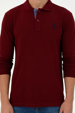 Мужской бордово-красный базовый свитшот - U.s. polo assn фото 6