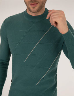 Ye_il Slim Fit Bisiklet Yaka Triko Kazak - Pierre cardin фото 6