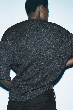 METALLIC THREAD SHORT SLEEVE TOP - Zara фото 3
