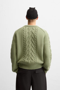 TEXTURED CABLE-KNIT SWEATER - Zara фото 3