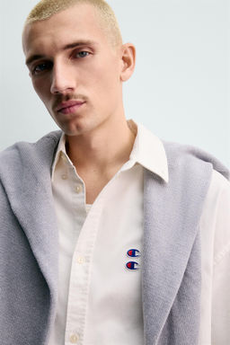 CHAMPION ® X ZARA OXFORD SHIRT WITH PATCHES  фото 5