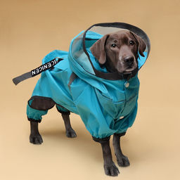 Комбинезон для собак, демисезонный с козырьком, размер М (ДС 32, Ог 45, ОШ 35 см), голубой - Simaland фото 15