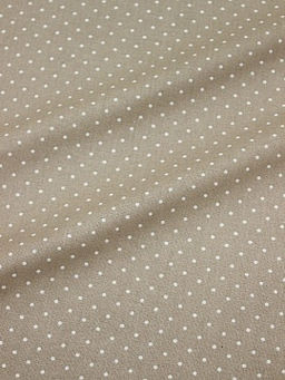 Бязь Белый горох (2мм) на бежево-кофейном, ш.1.5м, хлопок-100%, 142гр/м.кв