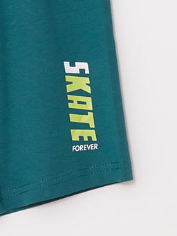 Beli Lastikli Bask?l? Erkek ?ocuk Pijama Alt 2li