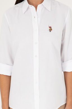 Женщина белая длинная рубашка. Основная рубашка скидка в корзине - U.s. polo assn фото 6