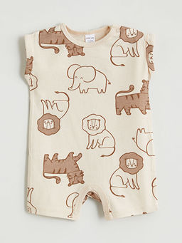 Hayvan Bask?l? Erkek Bebek Tulum