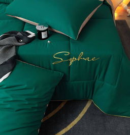 Одеяло Mency средней плотности однотонное с простыней на резинке и наволочками ODMENOR04