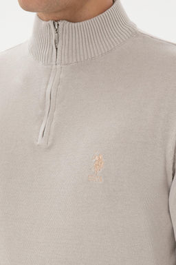Erkek Slim Fit Yar_m Fermuarl_ Ta_ Kazak