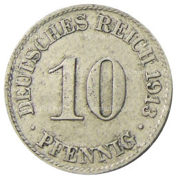 10 пфеннигов 1913 года A Германия
