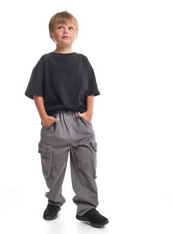 Брюки карго для мальчика 33-72070 серый - Mini maxi фото 15