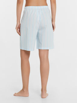 Шоры женские домашние голубые в полоску полоска на кристалле 132296