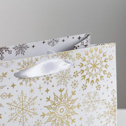 Пакет подарочный новогодний ламинированный квадратный «С Новым годом!», 22×22×11 см