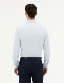 A__k Mavi Slim Fit Uzun Kollu G_mlek