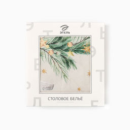 Скатерть новогодняя «Этель» Spruce mood, d=220 см +/-3 см с ВГМО, 100% хлопок, саржа 190 г/м²