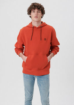 Mavi Logo Nak?sl? Kapusonlu K?rm?z? Sweatshirt