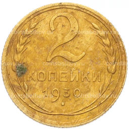 Монета 2 копейки 1930 года