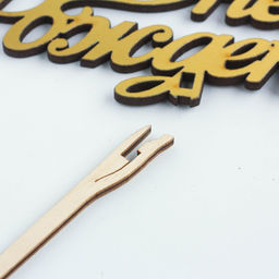 Цена за 5 шт. Топпер для торта деревянный «С Днём Рождения», золотой, 14.3×7.7 см