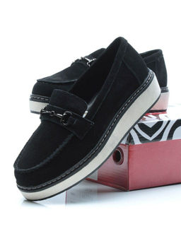 03-5062-2 BLACK Лоферы женские (натуральная замша)