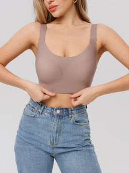 Топ бесшовный бескаркасный с вкладышами Lingeamo мокко ВТ-02 (18)