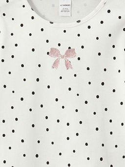 Bisiklet Yaka Puantiyeli K?z ?ocuk Ti??rt