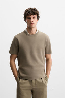 RELAXED FIT KNIT T-SHIRT - Zara фото 8