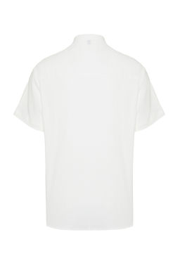 Ekru Regular Fit Yar?m Patl? Orme Rahat Gomlek TMNSS24GO00036