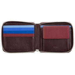 Итальянский кожаный кошелек на молнии DuDu серии Faro | темно-бордовый - Dudubags фото 2