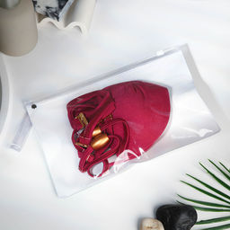 Цена за 2 шт. Косметичка для бассейна с застёжкая зип-лок, большая, принт Summer, прозрачная/красная - Simaland фото 3