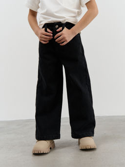 Джинсы палаццо Уголь утепленные